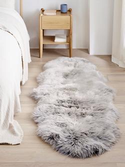 John Lewis Premium New Zealand Double Sheepskin Rug - view 2, Grey