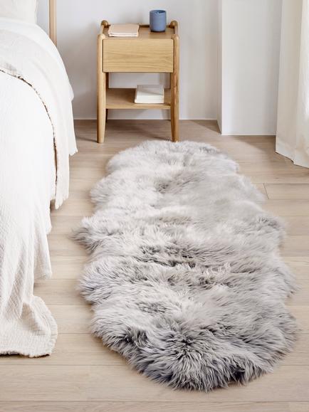 John Lewis Premium New Zealand Double Sheepskin Rug - view 2, Grey