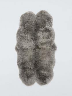 John Lewis Premium New Zealand Quad Sheepskin Rug, Grey