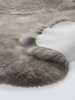 John Lewis Premium New Zealand Quad Sheepskin Rug - view 2, Grey