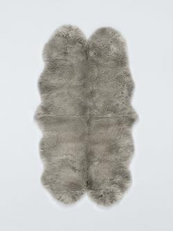 John Lewis New Zealand Sheepskin Quad Sheepskin Rug, Grey