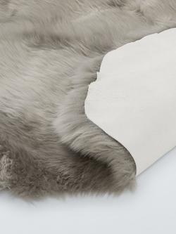 John Lewis New Zealand Sheepskin Quad Sheepskin Rug - view 2, Grey