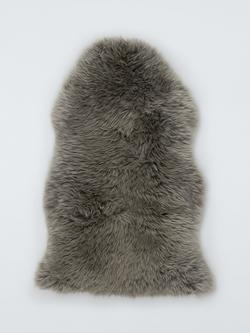 John Lewis Premium New Zealand Single Sheepskin Rug, Grey