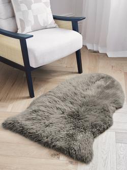 John Lewis Premium New Zealand Single Sheepskin Rug - view 2, Grey