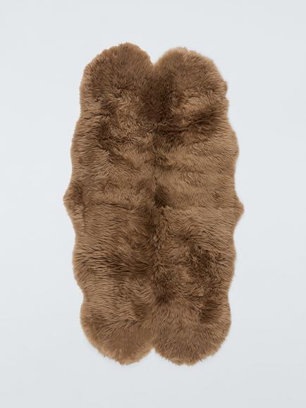 John Lewis Premium New Zealand Quad Sheepskin Rug, Mocha
