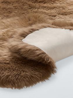 John Lewis Premium New Zealand Quad Sheepskin Rug - view 2, Mocha