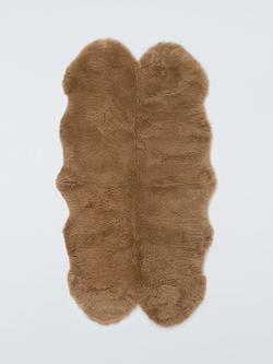 John Lewis New Zealand Sheepskin Quad Sheepskin Rug, Mocha