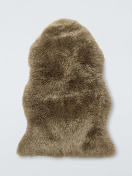 John Lewis Premium New Zealand Single Sheepskin Rug, Mocha