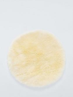 John Lewis Sheepskin Rug, Dia. 100cm, Ivory, Natural