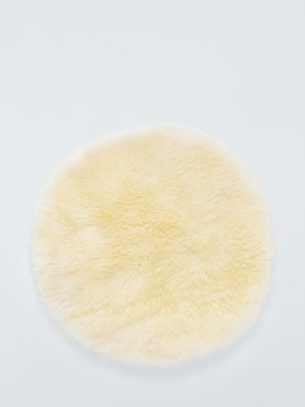John Lewis Sheepskin Rug, Dia. 100cm, Ivory, Natural