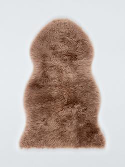 John Lewis New Zealand Single Sheepskin Rug, Wood Rose