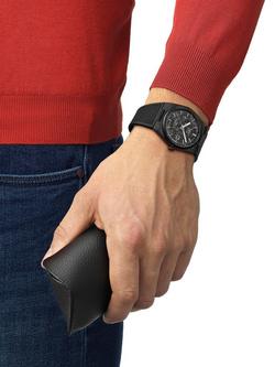 Tissot Men's T1379079720100 PRX Powermatic 80 Silicone Strap Watch, Black - view 2, Black