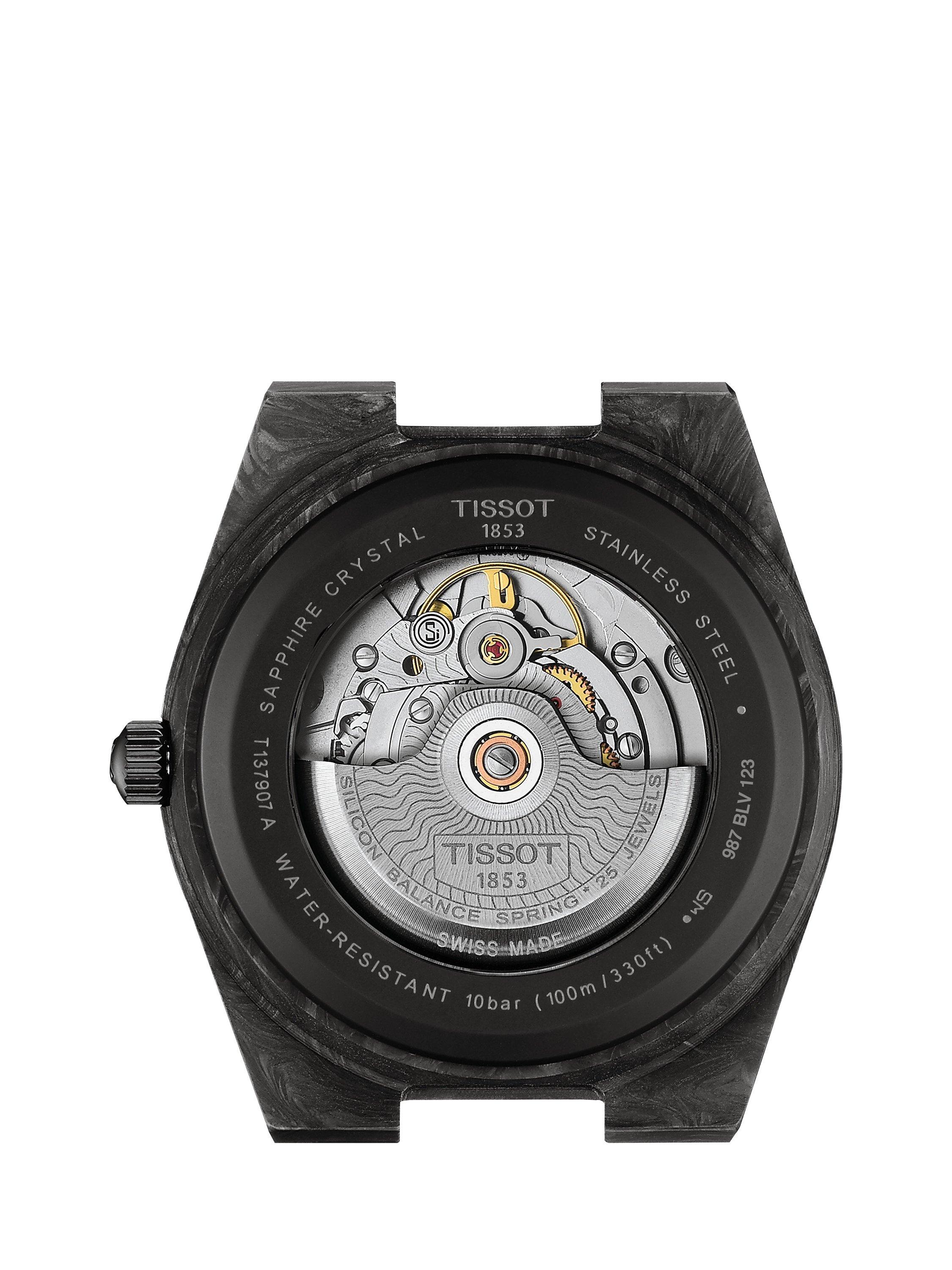 Product image 3 of 4, which shows Tissot Men's T1379079720100 PRX Powermatic 80 Silicone Strap Watch, Black