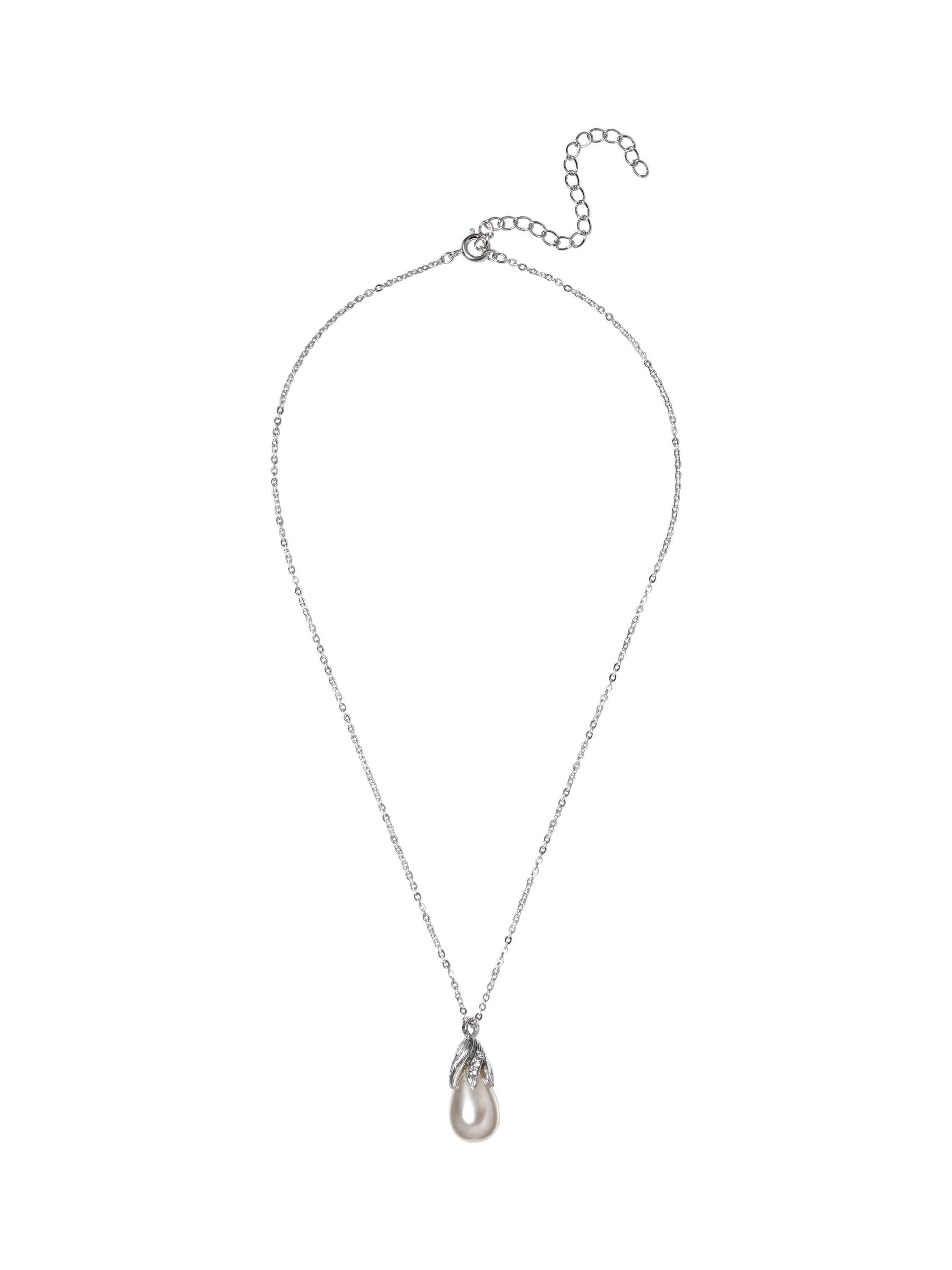Product image 2 of 4, which shows Eclectica Pre-Loved Refound Faux Pearl Teardrop Pendant Necklace, Dated Circa 1980s