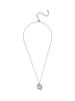 Eclectica Pre-Loved Refound Faux Pearl and Crystal Ornate Pendant Necklace, Dated Circa 1980s - view 2, Silver