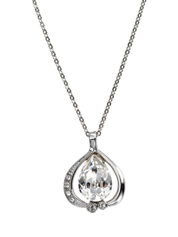Eclectica Pre-Loved Refound Crystal Pendant Necklace, Dated Circa 1980s, Silver/Clear