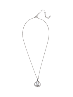 Eclectica Pre-Loved Refound Crystal Pendant Necklace, Dated Circa 1980s - view 2, Silver/Clear