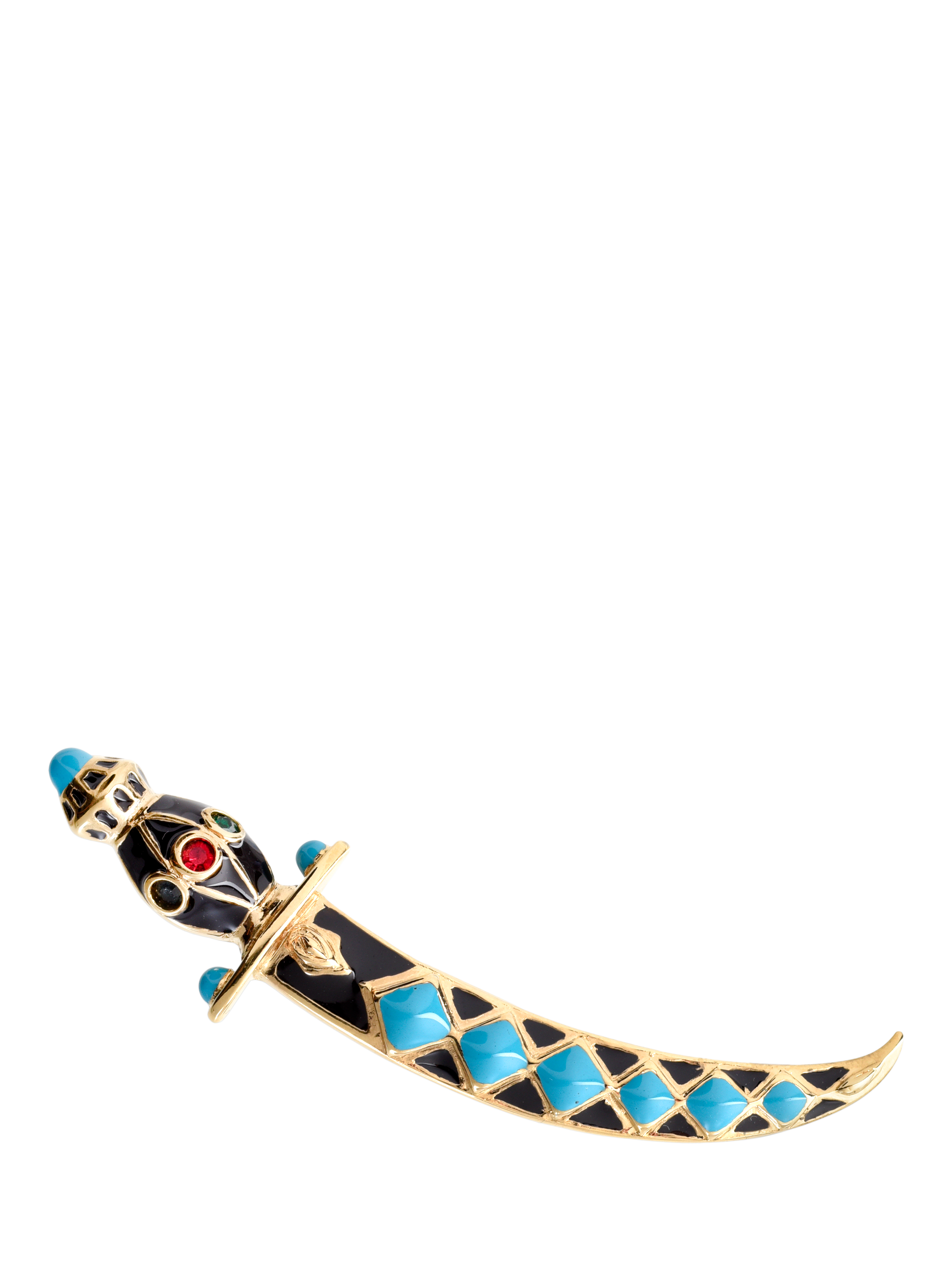 Product image 1 of 3, which shows Eclectica Pre-Loved Found Attwood & Sawyer Enamel Sword Brooch, Dated Circa 1980s