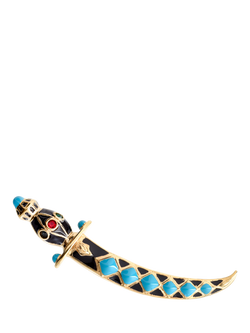 Eclectica Pre-Loved Found Attwood & Sawyer Enamel Sword Brooch, Dated Circa 1980s, Multi