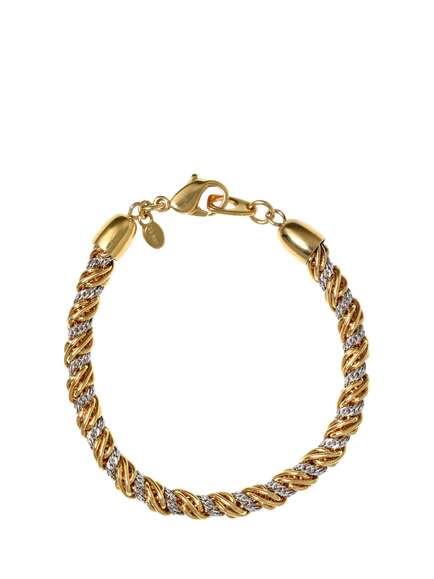 Eclectica Pre-Loved Twisted Rope Chain Bracelet, Dated Circa 1980s, Gold/Silver