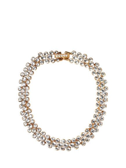 Eclectica Pre-Loved Cabouchon Crystal Bobble Bracelet, Dated Circa 1980s, Gold/Clear
