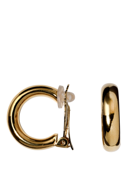 Eclectica Pre-Loved Refound Polished Hoop Clip-On Earrings, Gold, Gold