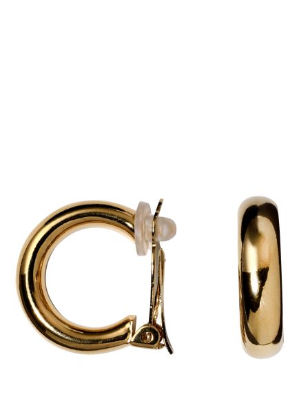 Eclectica Pre-Loved Refound Polished Hoop Clip-On Earrings, Gold, Gold