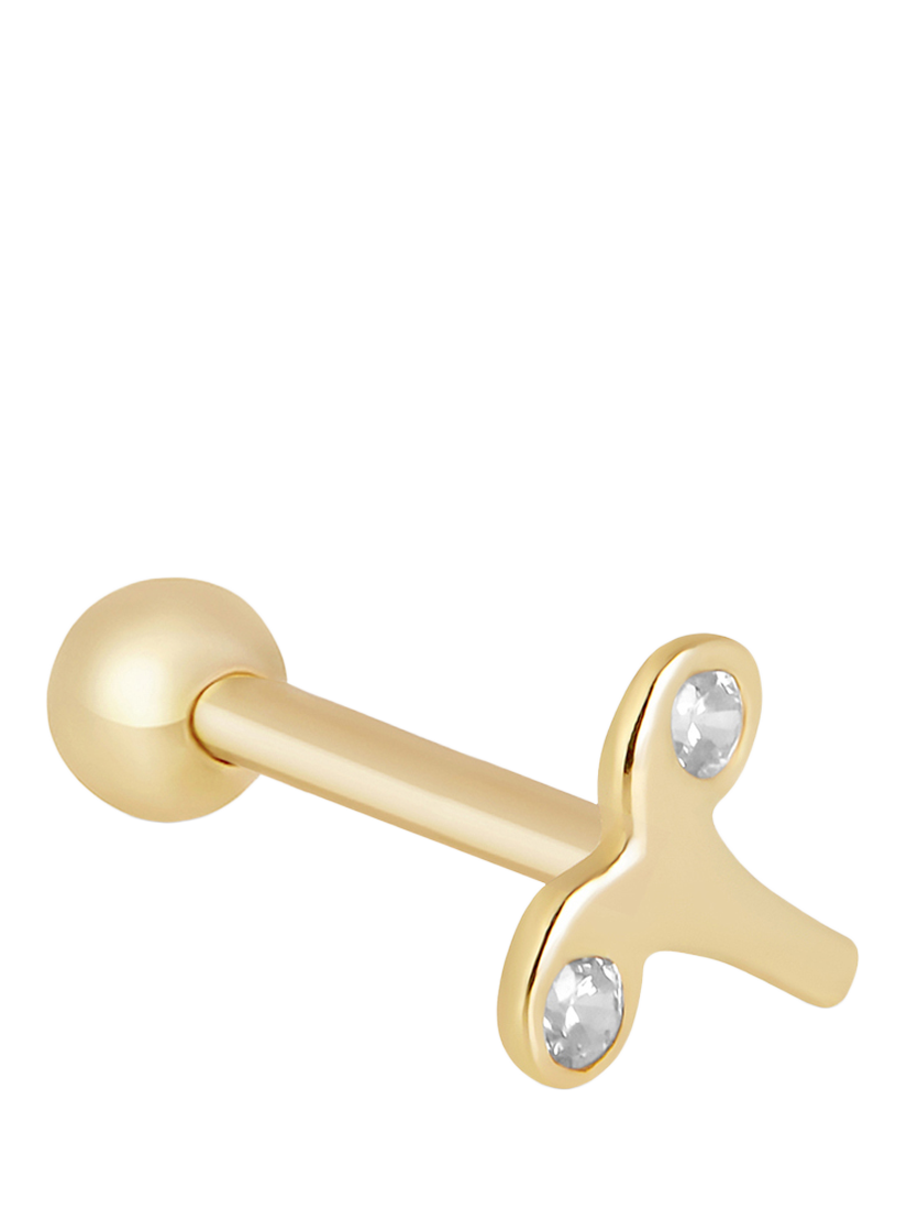 Product image 1 of 3, which shows Tish Lyon Zodiac 9ct Yellow Gold Jewelled Barbell Earring, Single, Aries