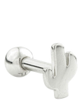 Tish Lyon 9ct White Gold Cactus Barbell Stud Earrings