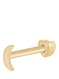 Tish Lyon Crescent Moon 9ct Gold Barbell Earring, 1.2cm Length, Single, Gold