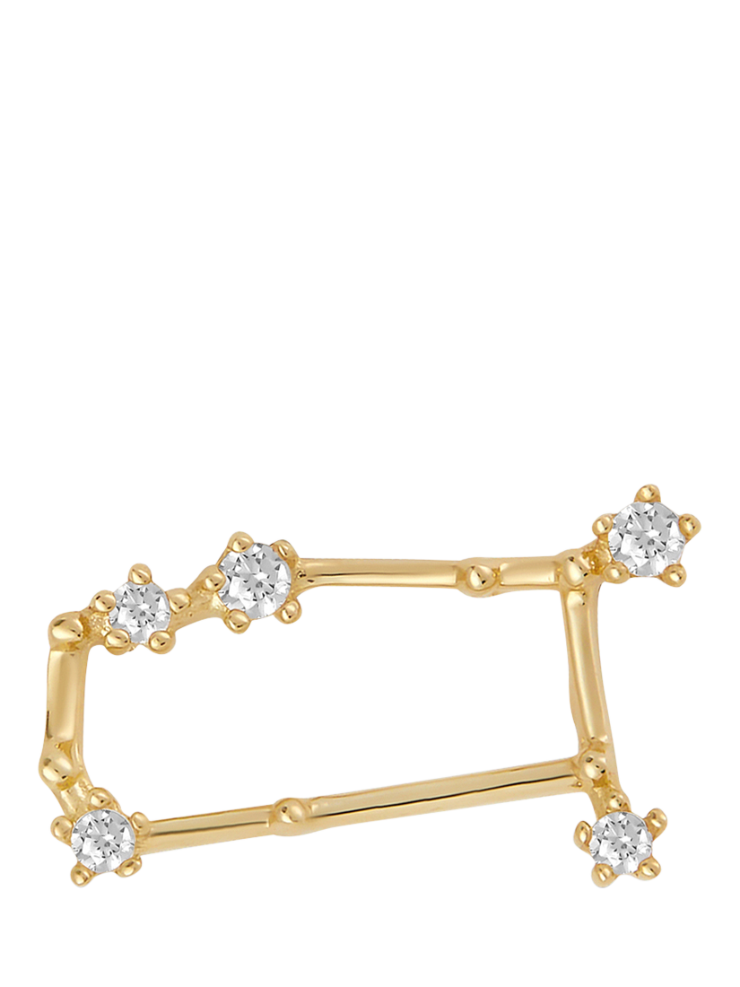 Product image 2 of 3, which shows Tish Lyon Zodiac Constellation 9ct Gold Barbell Earring, Single, Gemini