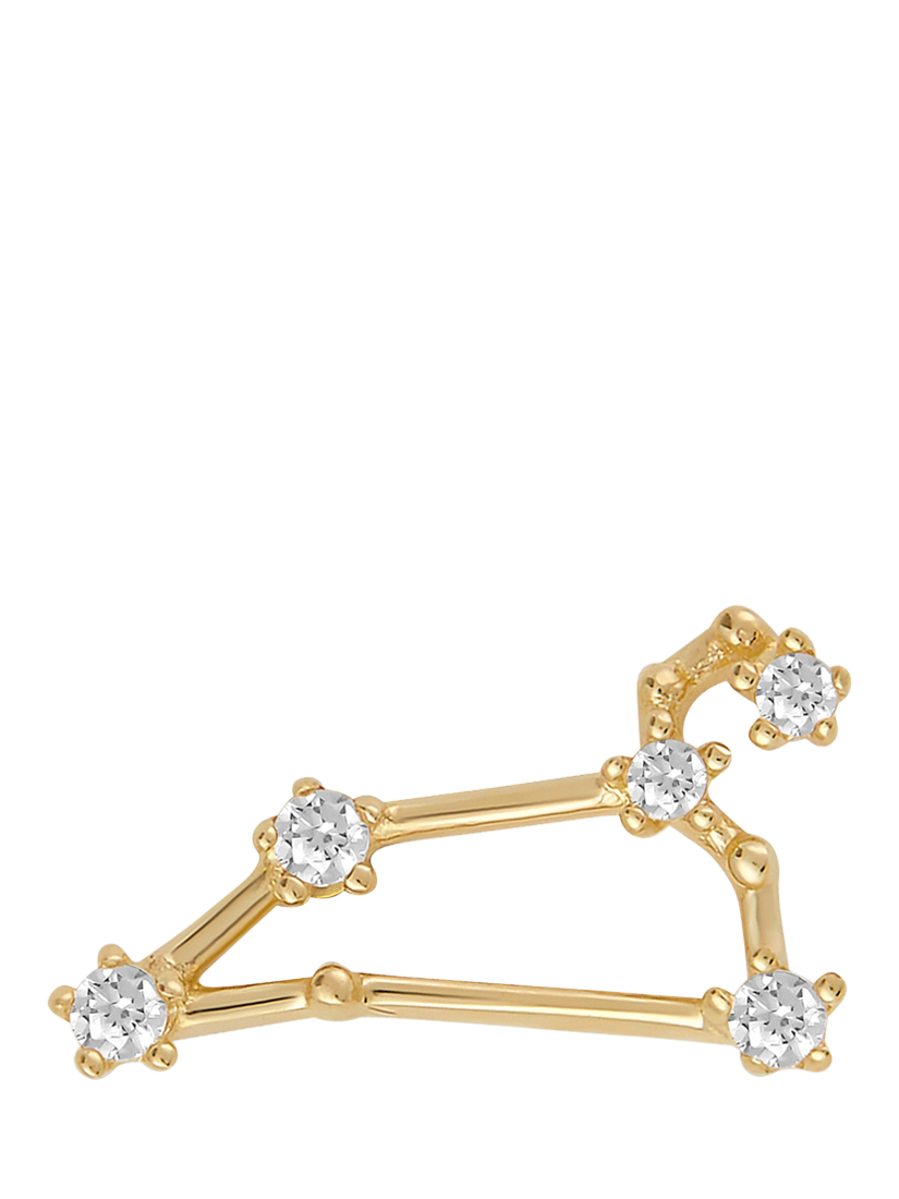 Product image 2 of 3, which shows Tish Lyon Zodiac Constellation 9ct Gold Barbell Earring, Single, Leo