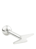 Tish Lyon 14ct White Gold Lightning Bolt Barbell Stud Earrings