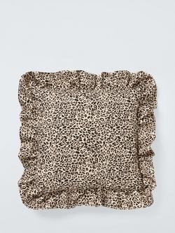 John Lewis Square Bengal Leopard Print Cushion, Brown, Brown
