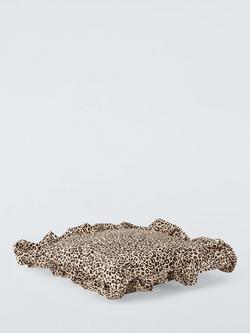 John Lewis Square Bengal Leopard Print Cushion, Brown - view 2, Brown