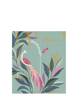 Sara Miller Peacock Mum Birthday Card, 