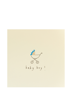 Ruth Jackson Pram New Baby Boy Card, 