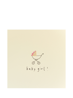 Ruth Jackson Pram New Baby Girl Card, 