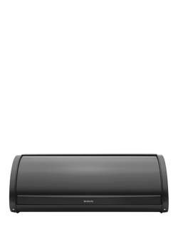 Brabantia Large Roll Top Bread Bin, Matte Black, Matte Black