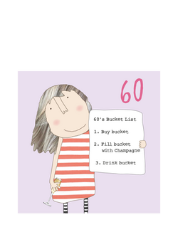 Rosie Made A Thing Bucket List 60th Birthday Card, 