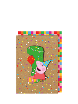 Tache Crafts Peppa Pig 1st Birthday Card, 