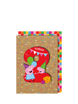 Tache Crafts Peppa Pig 2nd Birthday Card, 