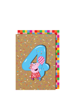 Tache Crafts Peppa Pig 4th Birthday Card, 