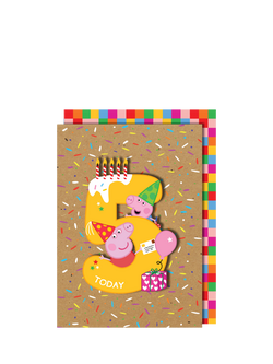 Tache Crafts Peppa Pig 5th Birthday Card, 