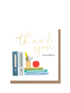 Caroline Gardner Books Pencils & Apple Teacher Thank You Card