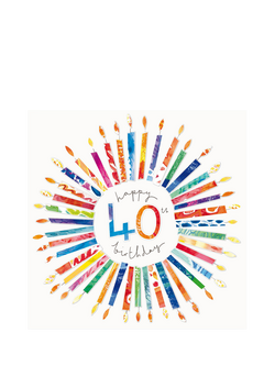 Woodmansterne Kaleidoscope Candles 40th Birthday Card, 