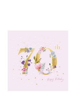 Woodmansterne Floral Numbers 70th Birthday Card, 