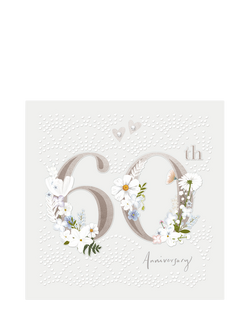 Woodmansterne Floral 60th Anniversary Card, 