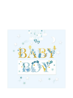 Woodmansterne Baby Boy Blue New Baby Card, 