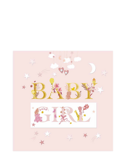 Woodmansterne Pink New Baby Girl Card, 